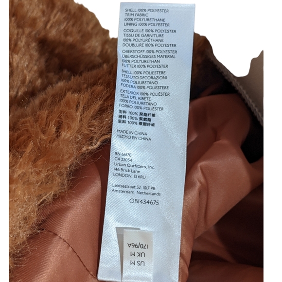 NWT Maeve by Anthropologie Women's Honey Brown Teddy Full Zip Up Coat Size M - Picture 13 of 16